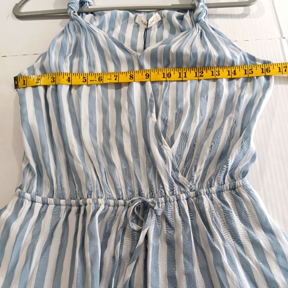 Mustard Seed Women's (Size S) Blue-Gray & White Stripe Mini Dress (NWT) - Picture 9 of 11